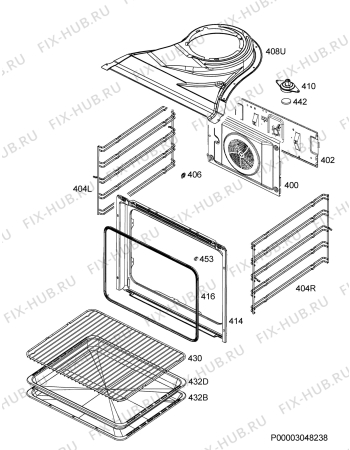 Взрыв-схема плиты (духовки) Zanussi ZOP37902XE - Схема узла Oven